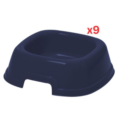 Georplast Mon Ami Plastic Pet Bowl Medium - Navyblue (Pack of 9)