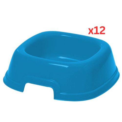 Georplast Mon Ami Plastic Pet Bowl Small - Blue (Pack of 12)