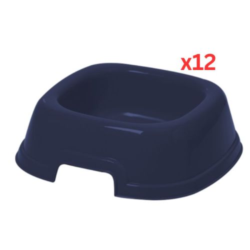 Georplast Mon Ami Plastic Pet Bowl Small - Navyblue (Pack of 12)