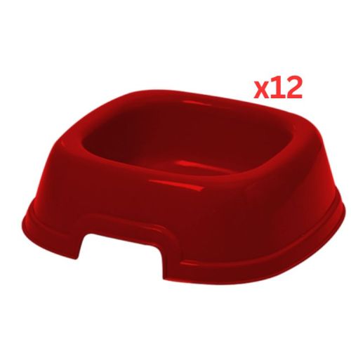 Georplast Mon Ami Plastic Pet Bowl Small - Red (Pack of 12)