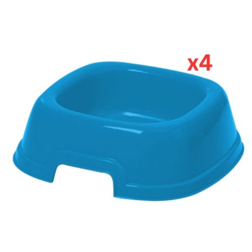 Georplast Mon Ami Plastic Pet Bowl XL - Blue (Pack of 4)