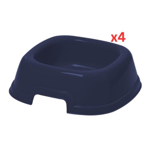 Georplast Mon Ami Plastic Pet Bowl XL - Navyblue (Pack of 4)