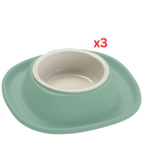 Georplast Soft Touch Plastic Single Bowl Large - Green (Pack of 3)