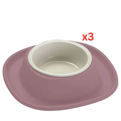 Georplast Soft Touch Plastic Single Bowl Large - Pink (Pack of 3)