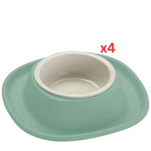 Georplast Soft Touch Plastic Single Bowl Small - Green (Pack of 4)