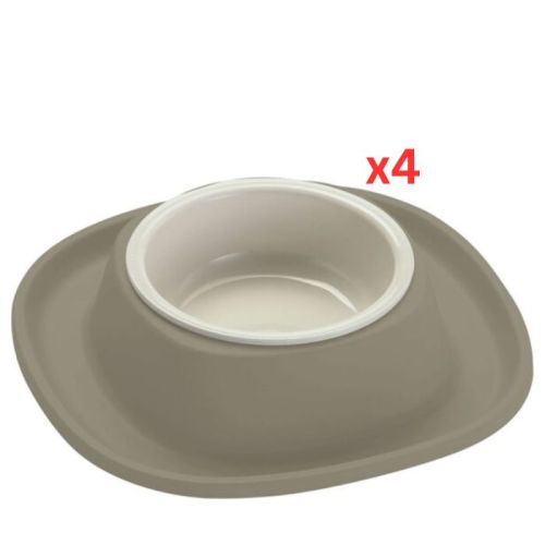 Georplast Soft Touch Plastic Single Bowl Small - Grey (Pack of 4)