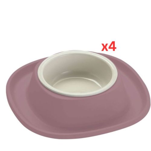 Georplast Soft Touch Plastic Single Bowl Small - Pink (Pack of 4)