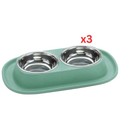 Georplast Soft Touch Stainless Steel Double Bowl - Green (Pack of 3)
