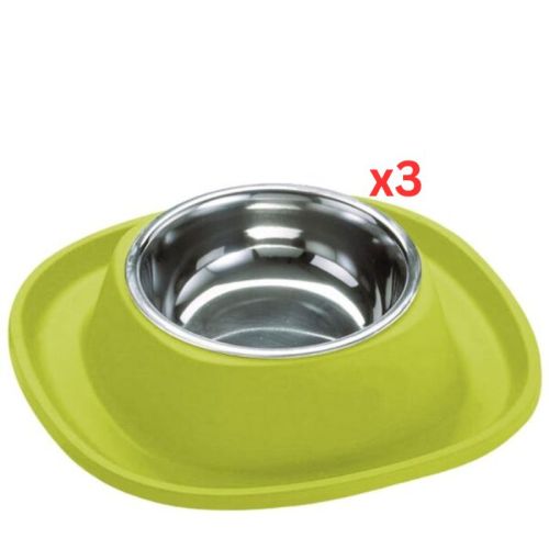 Georplast Soft Touch Stainless Steel Single Bowl Large - Limegreen (Pack of 3)