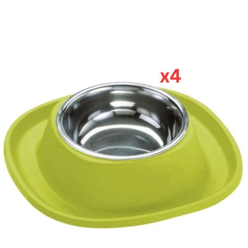 Georplast Soft Touch Stainless Steel Single Bowl Small - Limegreen (Pack of 4)
