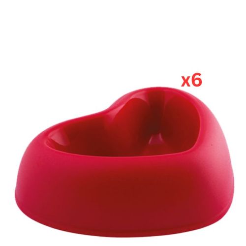 Georplast That’s Amore Plastic Pet Bowl Large - Red (Pack of 6)