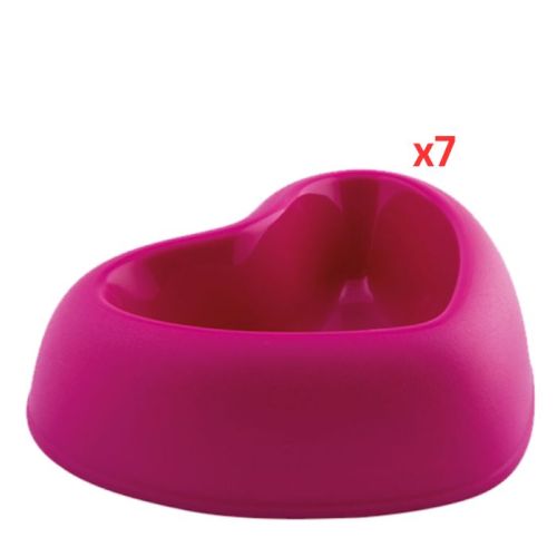 Georplast That’s Amore Plastic Pet Bowl Medium - Pink (Pack of 7)