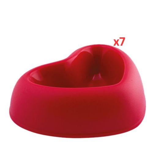 Georplast That’s Amore Plastic Pet Bowl Medium - Red (Pack of 7)