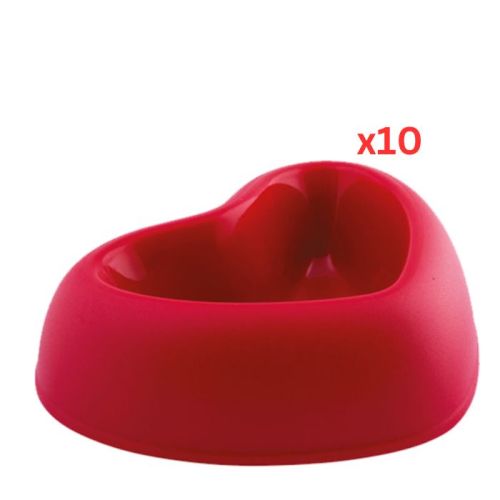 Georplast That’s Amore Plastic Pet Bowl Small - Red (Pack of 10)