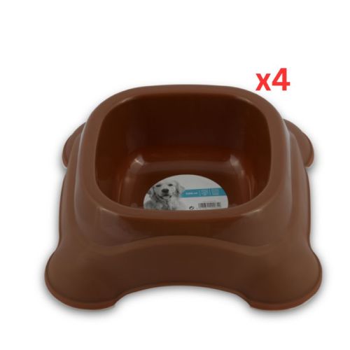 M-PETS Plastic Single Bowl Brown 2300ml (Pack of 4)