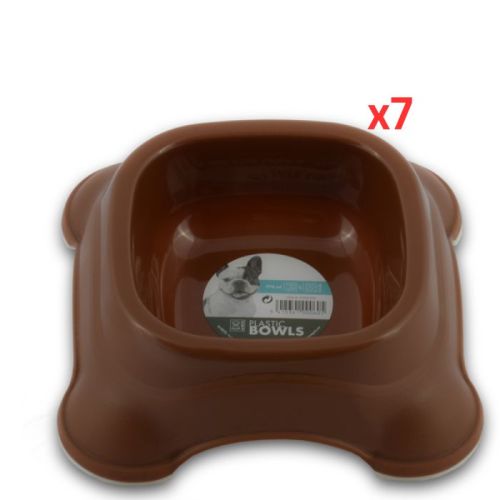 M-PETS Plastic Single Bowl Brown 775ml (Pack of 7)