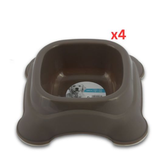 M-PETS Plastic Single Bowl Grey 2300ml (Pack of 4)