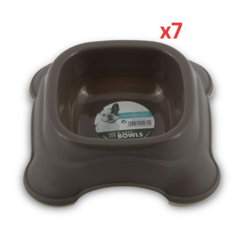 M-PETS Plastic Single Bowl Grey 775ml (Pack of 7) 