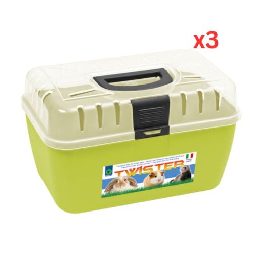 Georplast Twister Small Pets Transport Box - Limegreen (Pack of 3)