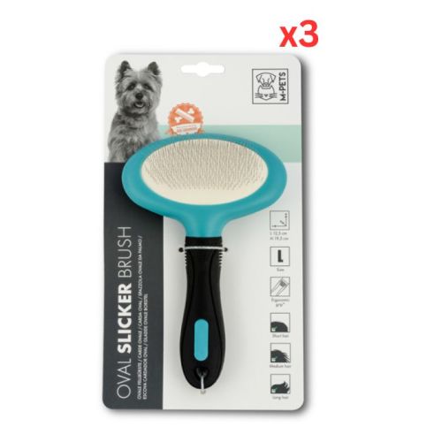 M-PETS Oval Slicker Brush Large (Pack of 3)