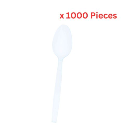Hotpack Plastic Heavy Duty White Spoon 1000 Pieces - DSPHDW6