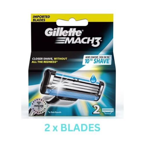 Gillette Mach 3 Razor Blade Refill Cartridges, 2 pcs