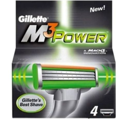 Gillette Mach 3 Power Razor Blades, 4 Pcs