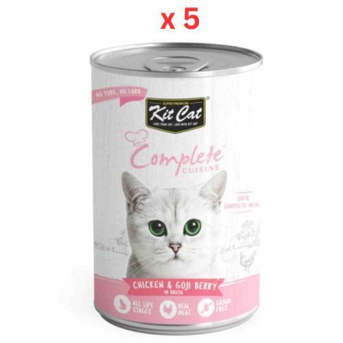 Kit Cat Complete Cuisine Chicken And Goji Berry In Broth 150g Cat Wet Food (Pack Of 5)