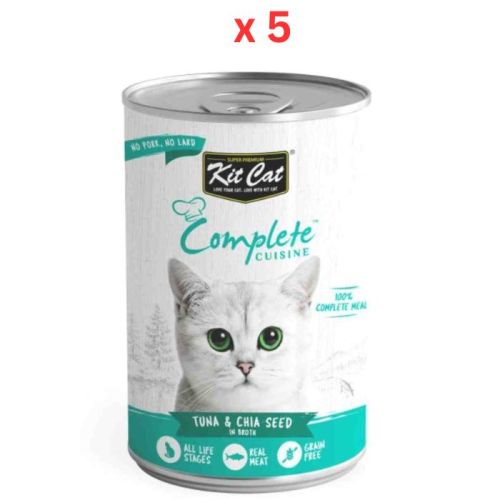 Kit Cat Complete Cuisine Tuna And Chia Seed In Broth 150g  Cat Wet Food (Pack Of 5)