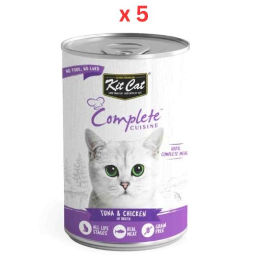 Kit Cat  Complete Cuisine Tuna And Chicken In Broth 150g Cat Wet Food (Pack Of 5)