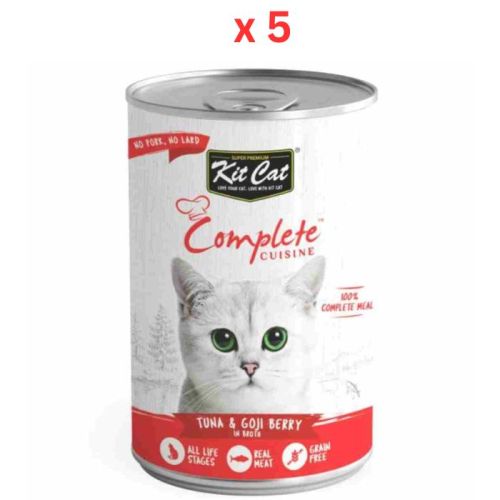 Kit Cat  Complete Cuisine Tuna And Goji Berry In Broth 150g Cat Wet Food (Pack Of 5)