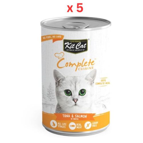 Kit Cat Complete Cuisine Tuna And Salmon In Broth 150g  Cat Wet Food (Pack Of 5)
