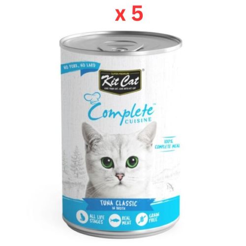 Kit Cat  Complete Cuisine Tuna Classic In Broth 150g Cat Wet Food (Pack Of 5)