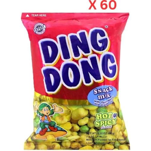 Ding Dong Hot And Spicy Super Mix Nuts - 100 Gm , Asinoauk30Ksud1916 (Asinoauk30Ksud1916) Pack Of 60 (UAE Delivery Only)
