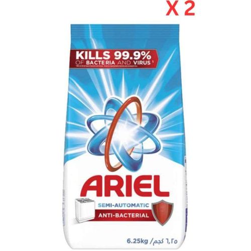 Ariel Antibacterial Laundry Detergent Semi Automatic 6.25 kg x 2