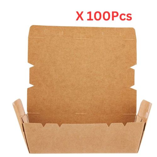Hotpack 150 Mm Kraft Lunch Box - 100 Pieces