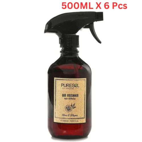 Puresel Spray Air Freshener Rose & Thyme 500ML (Pack of 6)