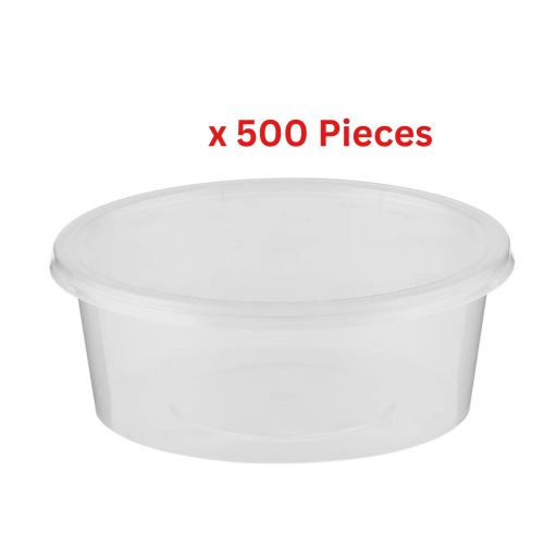 Hotpack Microwave Container With Lid 250ml 500 Pieces - MC250BHP+MCRLIDHP