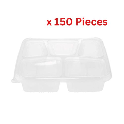 Hotpack microwave Container 5 Compartment With Lid 150 Pieces - MC5C