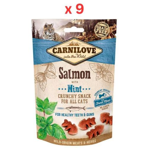 Carnilove Salmon With Mint Crunchy Snack For Cats 50g (Pack of 9)