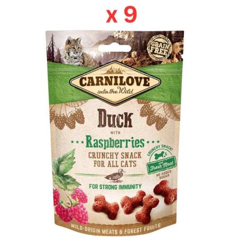 Carnilove Duck With Raspberries Crunchy Snack For Cats 50g (Pack of 9)