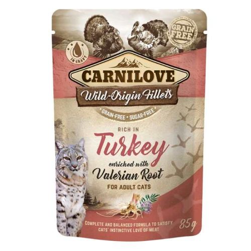 Carnilove Turkey Enriched With Valerian Root For Adult Cats (Wet Food Pouches) 24x85g
