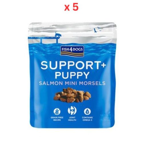 Fish4Dogs Support+ Puppy Salmon Mini Morsels Treat 150G (Pack Of 5)