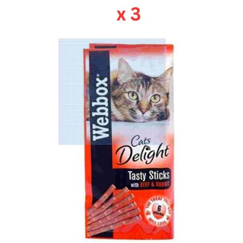Webbox Lick -E-Lix Beef And Rabbit Treat Sticks For Cat 6-Pack (Pack Of 3)