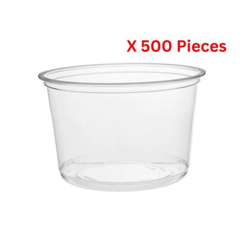 Hotpack Deli Container With Lid Flat Round  Pet 500 Pieces - DCR16PETHP