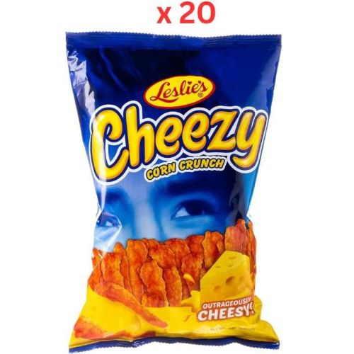 Leslies Cheezy Corn Crunch Outrageouly Cheesy, 150 Gm Pack Of 20 (UAE Delivery Only)