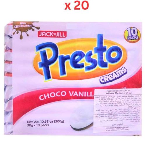 Jack N Jill Presto Creams Cookies Vanilla Pack Of 10 - 30 Gm Pack Of 20 (UAE Delivery Only)
