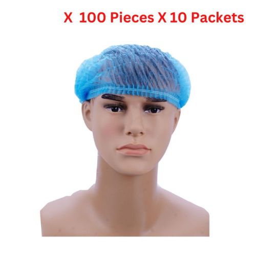 Hotpack Bouffant Cap Blue Color  100 Pieces - NCAPBLUE