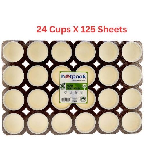 Hotpack Baking Mould 4 Oz Italian Muffin Tray 24 Cups X 125 Sheets - MT4