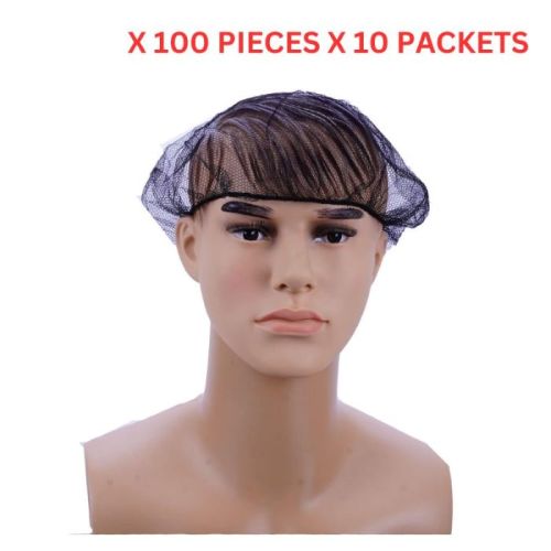 Hotpack Nylon Hair Net Cap Black Color - 100 Pieces - NHC